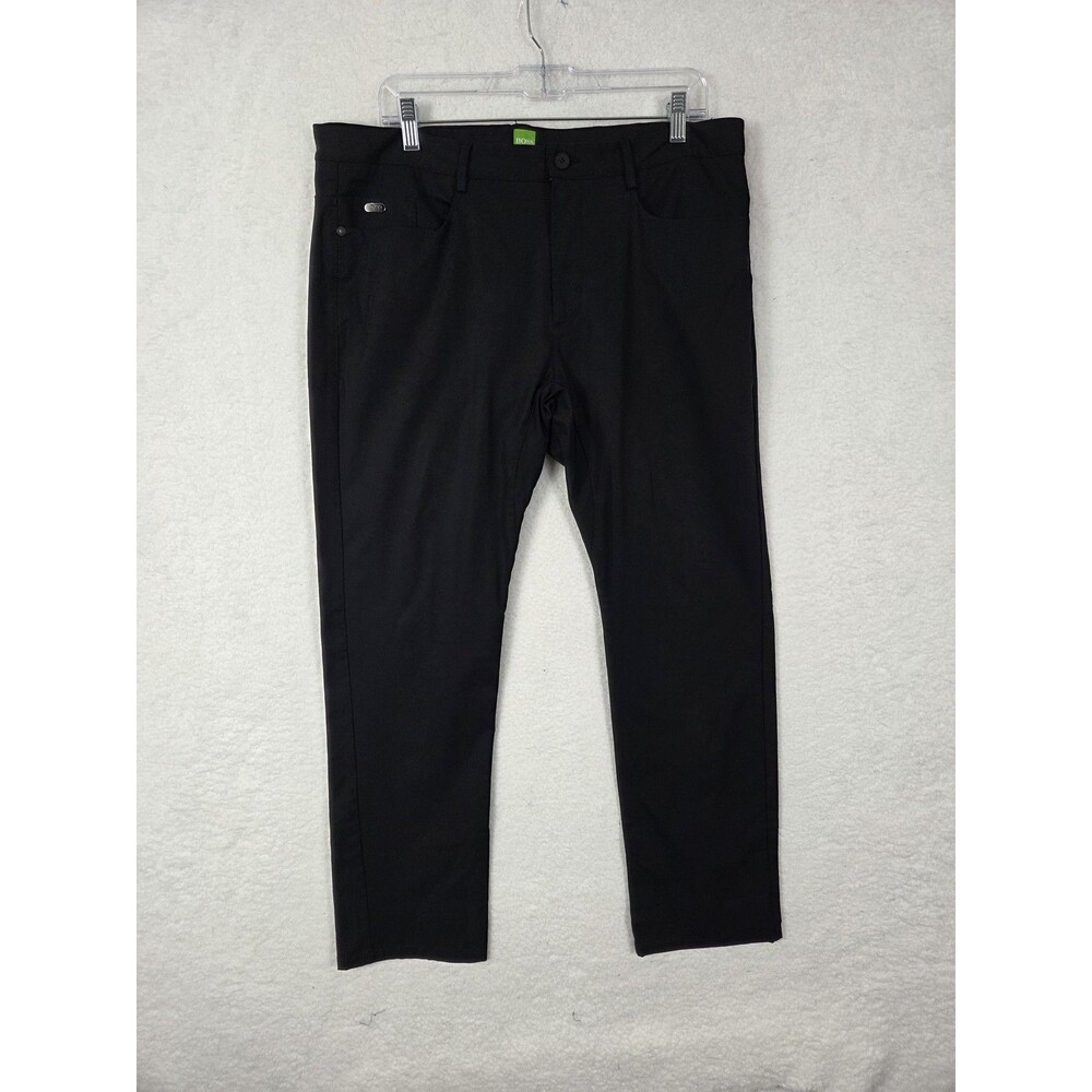 BOSS Hugo Boss Chino Pants‎ Mens 36x28 Black Tapered Fit Stretch Water Repellent
